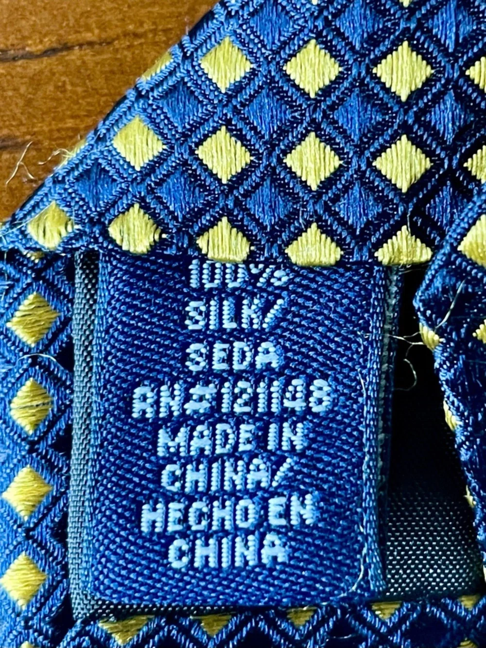 Stafford Men's Silk Tie Blue Gold Michigan Wolverine Biff